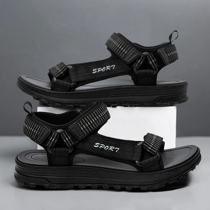 Summer Outdoor Sport Men Sandals Open Toe Breathable Casual Beach Shoe Black Antiskid Fashion Walking Sandalias