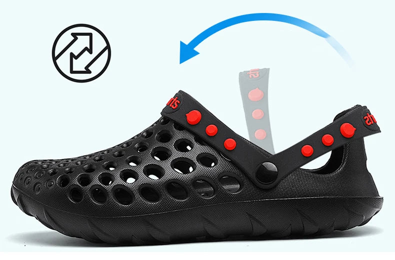 Summer Shoes Men Clogs Eva Slippers Men Flat Sandals Breathable Hole Shoes Men Beach Home Leisure Slides Men Summer Shoes