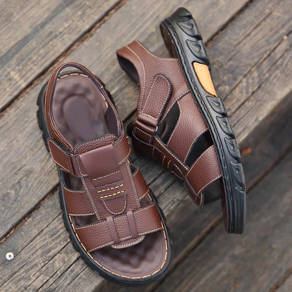Men's Casual Outdoor Sandals with Adjustable Straps and Non-Slip Sole for Summer Beach Walks, Hiking Trails, and Daily Wear, Per