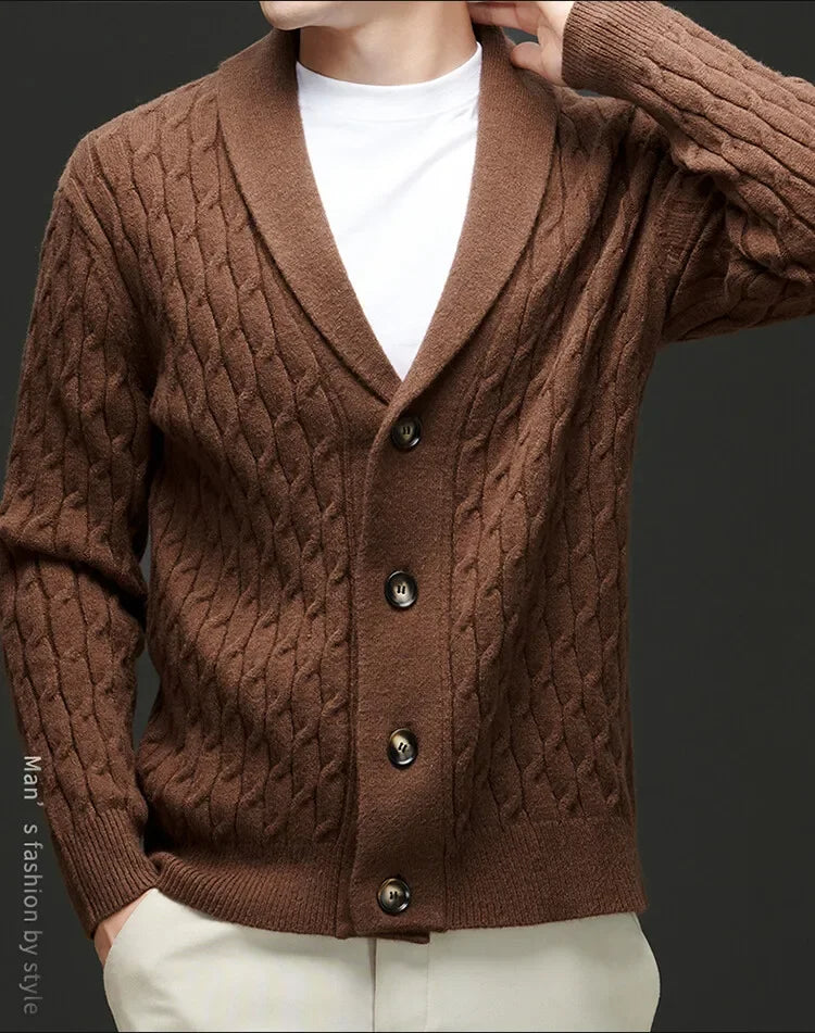 New Winter and Autumn Men's Wool Knitted Cardigan Trendy Loose-fitting Thick Style Pullover Casual Men's Clothing Coat Sweater