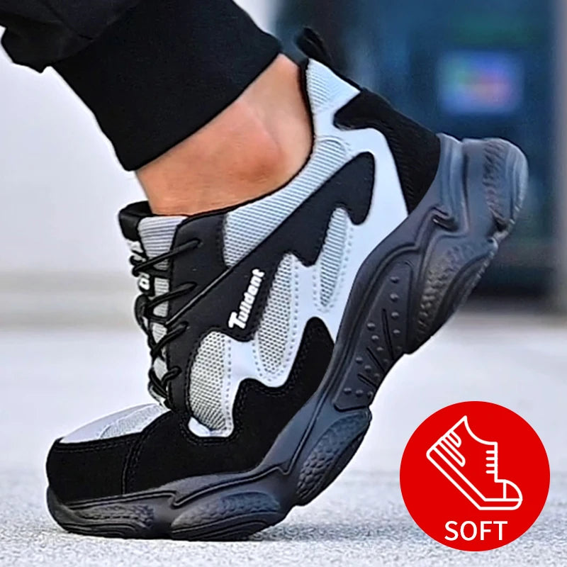Safety Shoes, Puncture and Smash Resistant Work Shoes, Men's Protective Shoes, Wear-Resistant Work Boots
