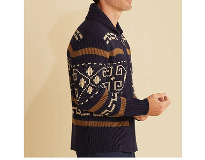 Winter Men's Cardigan Sweaters Fashion Male Knitted Sweater Thermal Warm Coats Casual Man Cashmer Lapel Knitted Jackets Clothing