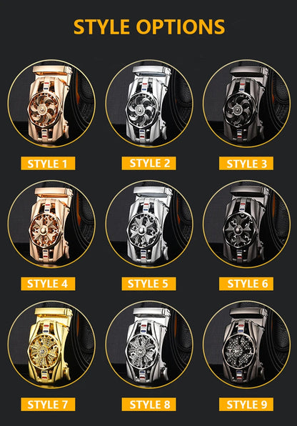 Mens Belt Material Metal Rotatable Buckle  Leather Belt High Quality Men Business Belt Golden Waist Buckle Rhinestone De