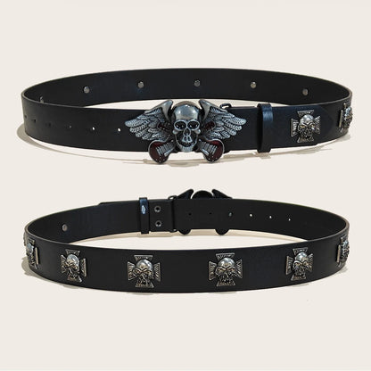 New Rivet Belt Metal Belt Men And Women Punk Hardware Jeans Belt Y2K Belt PU Leather Wide Adjustable Women's Belt Accessories