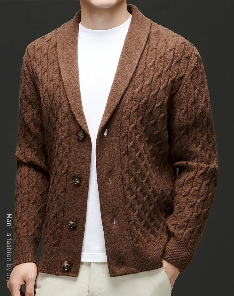 New Winter and Autumn Men's Wool Knitted Cardigan Trendy Loose-fitting Thick Style Pullover Casual Men's Clothing Coat Sweater