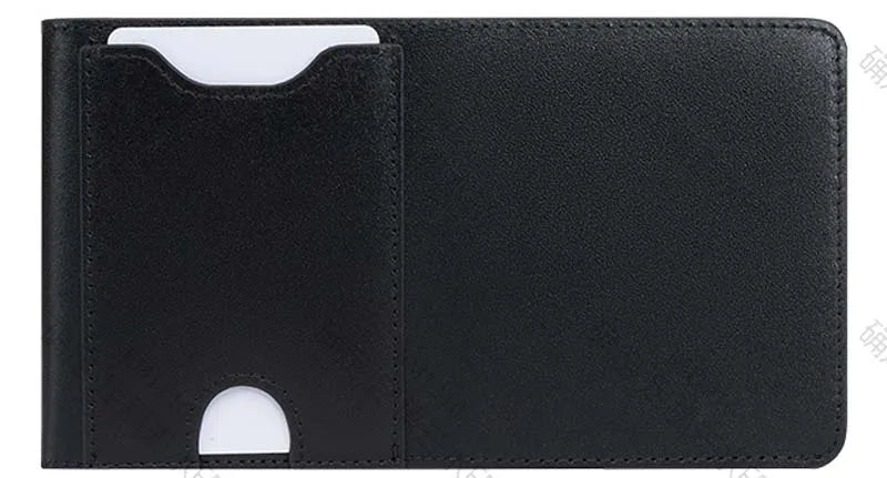 Pomelo Best Portable Men's Bifold Small Vintage Genuine Fine Grain Leather Wallet with Coin Compartment Press Stud Gift for Men