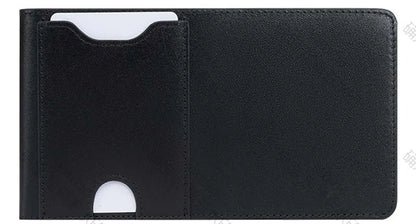 Pomelo Best Portable Men's Bifold Small Vintage Genuine Fine Grain Leather Wallet with Coin Compartment Press Stud Gift for Men
