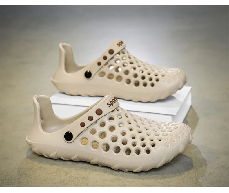 Summer Shoes Men Clogs Eva Slippers Men Flat Sandals Breathable Hole Shoes Men Beach Home Leisure Slides Men Summer Shoes