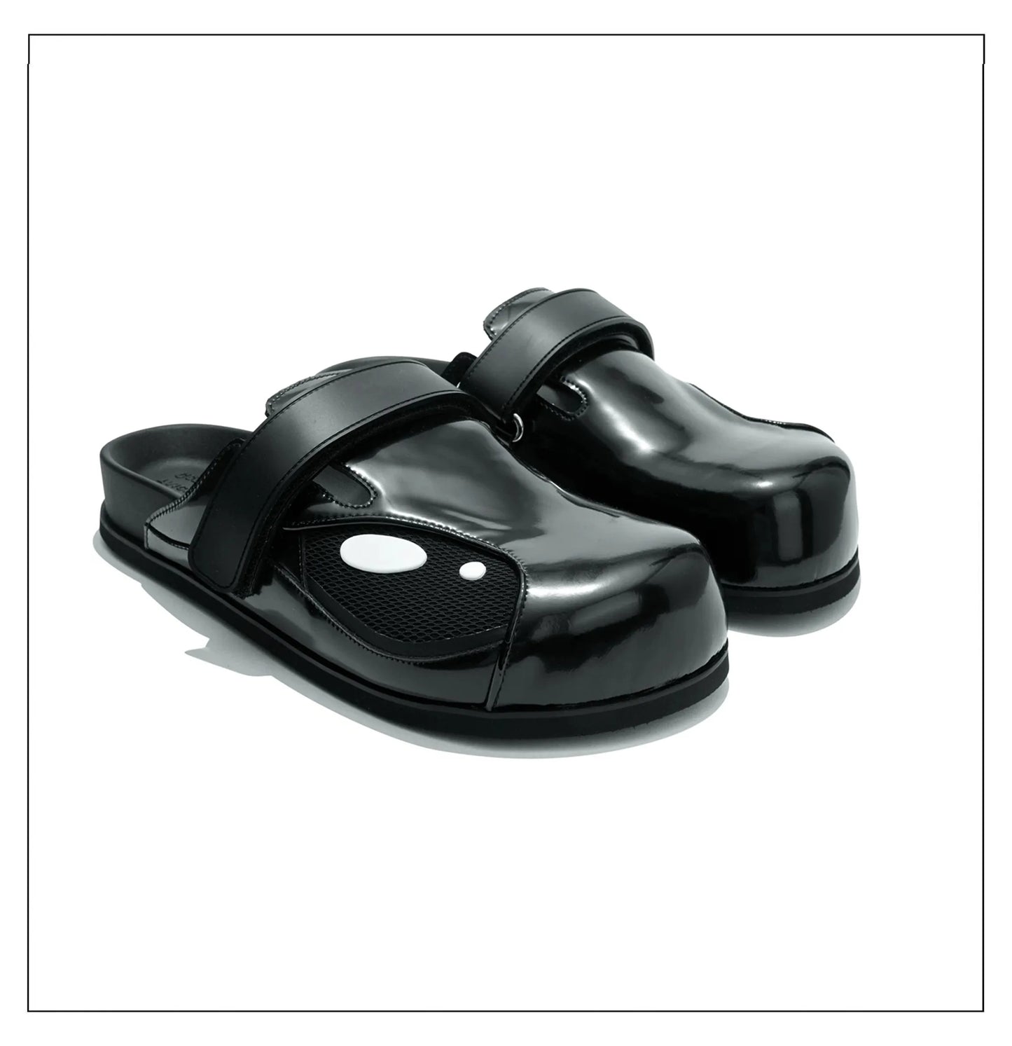 Genuine leather killer whale Boken slippers for men flat bottomed slip in outerwear Muller shoes for summer ventilationo
