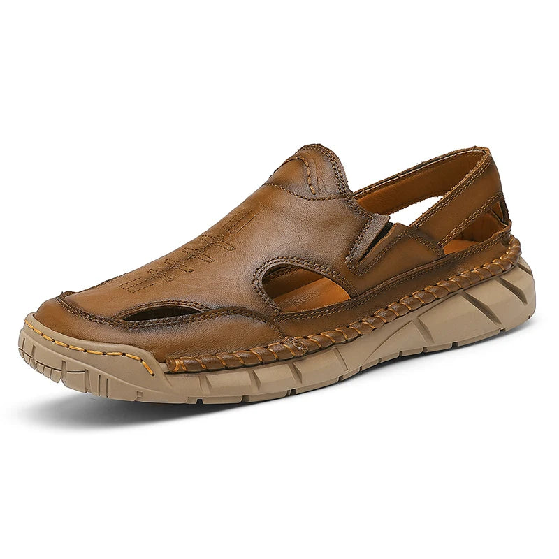 Hot-selling Summer Men's Sandals New Leather Roman Sandals Slippers Outdoor Beach Shoes Male Flip Flops Water Trekking Sandals