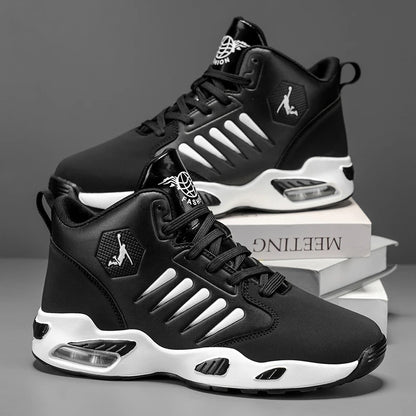 Men's Basketball Shoes - Comfortable Athletic Casual Shoes with Cushioned Rubber Soles, Lace-Up Design Suitable for Gym, Basketball, Jogging - All-Season Performance Shoes, Lightweight for Everyday Wear, Wear-Resistant and Du