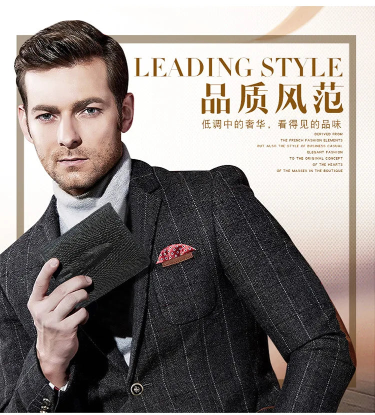 Men's Wallets Luxury Alligator Pattern Men Money Bag Safe Clutch Bag Business Style Male Money Purse Card Fashion Casual Holder