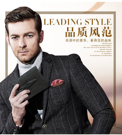 Men's Wallets Luxury Alligator Pattern Men Money Bag Safe Clutch Bag Business Style Male Money Purse Card Fashion Casual Holder