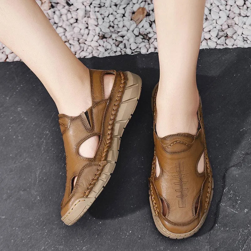Hot-selling Summer Men's Sandals New Leather Roman Sandals Slippers Outdoor Beach Shoes Male Flip Flops Water Trekking Sandals