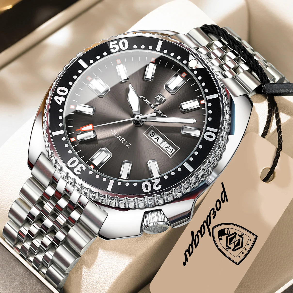POEDAGAR Luxury Quartz Men Clock Waterproof Luminous Business Man Wristwatch Stainless Steel Date Week Sport Men's Watches Reloj