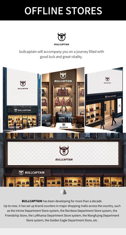 Bullcaptain Genuine Leather Men's Wallet Fashion Quality Travel Purse Rfid Protect Credit Card Holder Wollst for Men with Chain