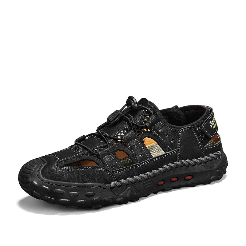 Anti-collision Toe Mens Soft Sole Summer Flats Sandals New Slippers Breathable Beach Shoes Outdoor Casual Shoe Large Size 38-48