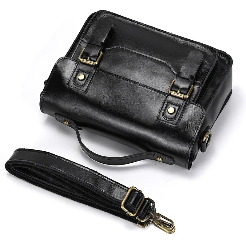 Luufan Crazy Horse Leather Men's Shoulder Bag Vintage Messenger Bags Men Male Small Travel Crossbody Bags Man Handbag Sling Bag