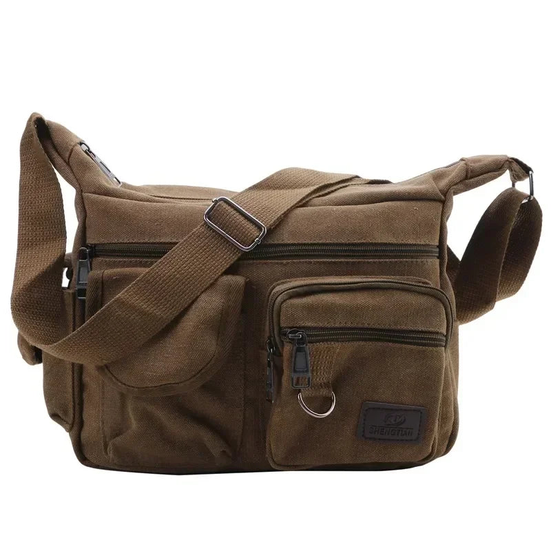 Heren Casual Sling Bag Messenger Crossbody Schouder Unisex Reizen Outdoor Vintage Tassen
