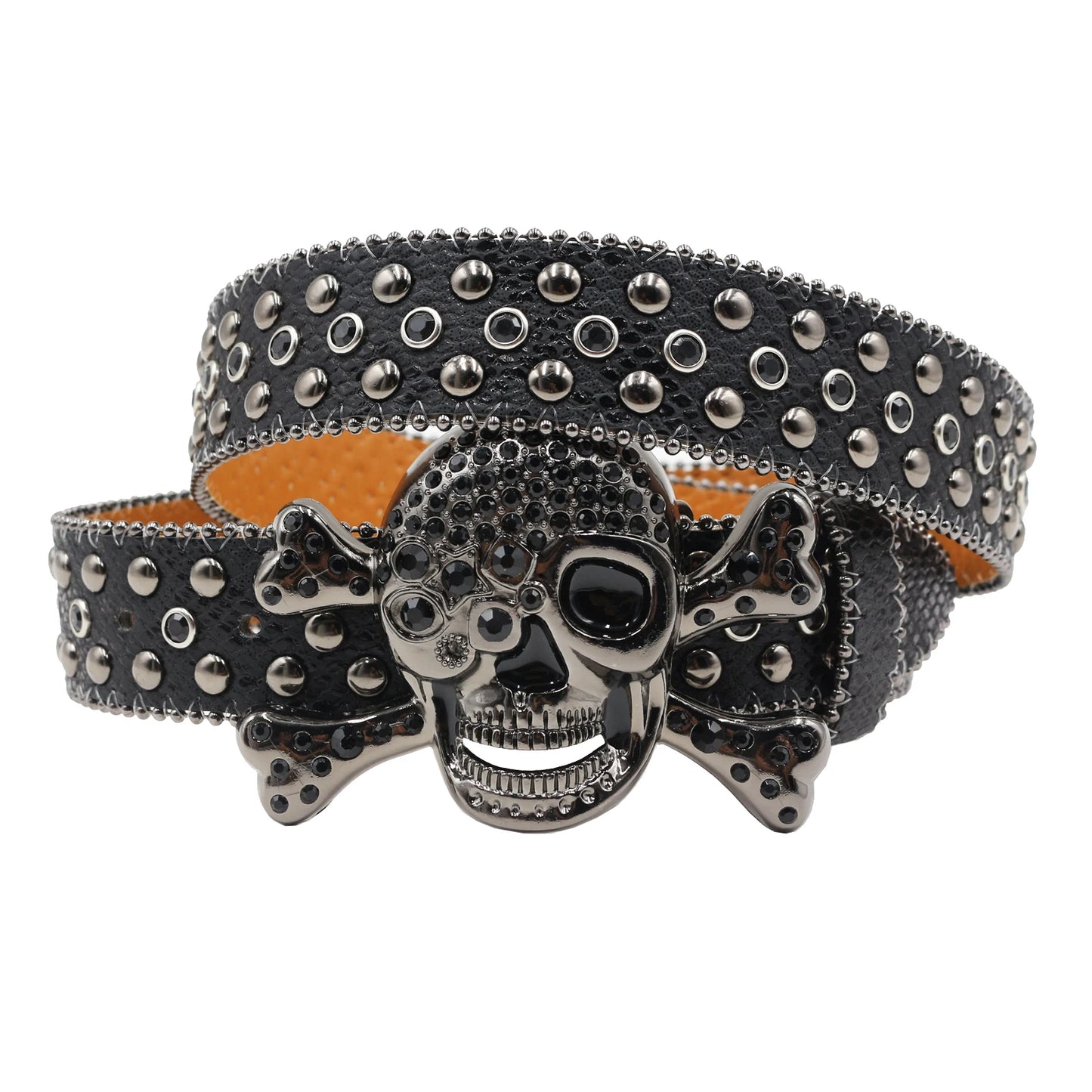 Rhinestone belt Skull Designer Belt Fashion Luxury Mens Belt and Lady Leather Decorated with Colorful Diamonds