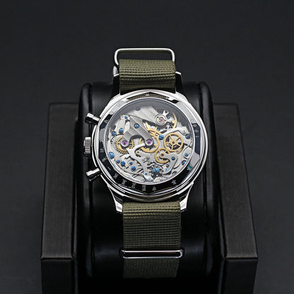 Red Star Retro 1963 Chronograph ST1901 Hand Winding Movement Air Force Pilots Aviation Sapphire Men Mechanical Watch Waterproof