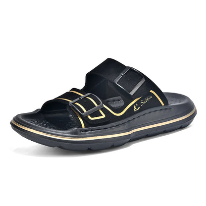 Men's Slippers 2026 Summer Outdoor Beach Sandals Non Slip Flip Flops New Flat Slippers High Quality Men's Shoes Home Slippers
