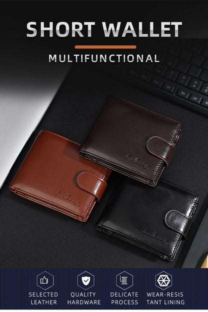 Baellerry New Short Men Wallets Zipper Coin Pocket Business Male Purses High Quality PU Card Holder Small Wallet For Men