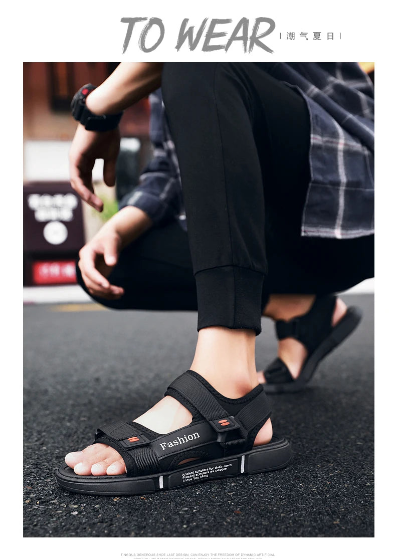 Men Sandals Summer Leisure Beach Holiday Sandals Men Shoes New Outdoor Sneakers Male Retro Comfortable Casual Sandals Men