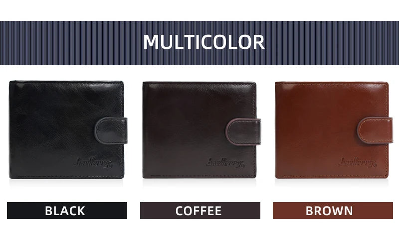 Baellerry New Short Men Wallets Zipper Coin Pocket Business Male Purses High Quality PU Card Holder Small Wallet For Men