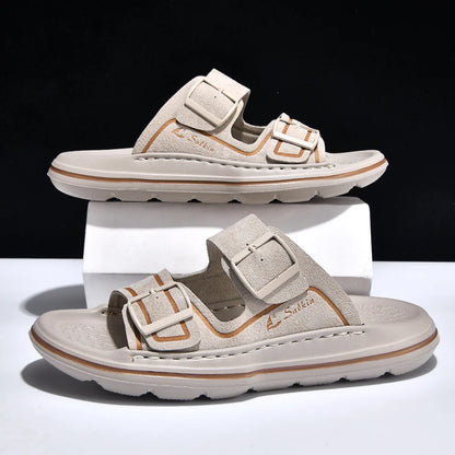 Men's Slippers 2026 Summer Outdoor Beach Sandals Non Slip Flip Flops New Flat Slippers High Quality Men's Shoes Home Slippers