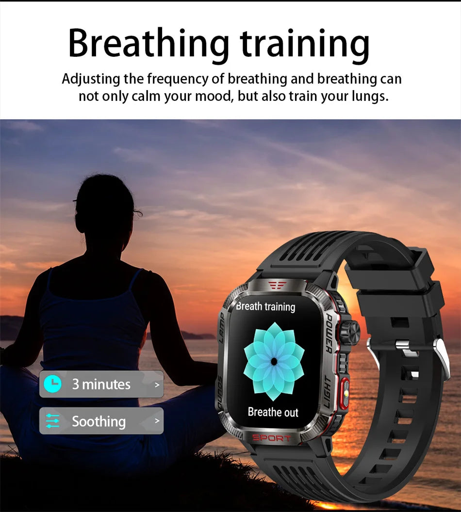 2026 Military GPS Smart Watch Money Detector Light Compass Waterproof Outdoor Sport Tracker Bluetooth Call Watch with Flashlight