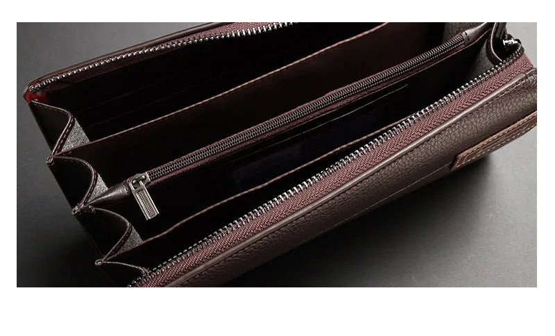 Baellerry Large Capacity Phone Pocket New Men Wallets Handbag Brand Card Holder Zipper Male Wallets Passport Case Men's Purses