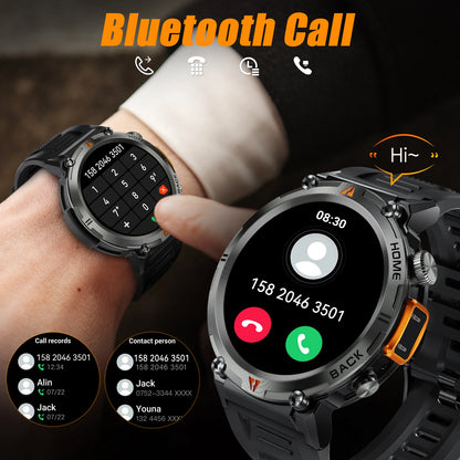 EIGIIS KE3 Bluetooth Call Smart Watch Men Full Touch Screen Health Monitor Clock With Flashlight Men SmartWatch For IOS Android
