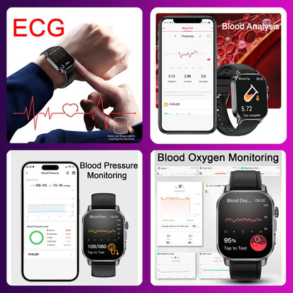2026 Top Nursing Grade ECG+PPG Smart Watch Men Accurate Blood Pressure Lipids Uric Acid 2.0-inch AMOLED Screen HD Call Watch Men