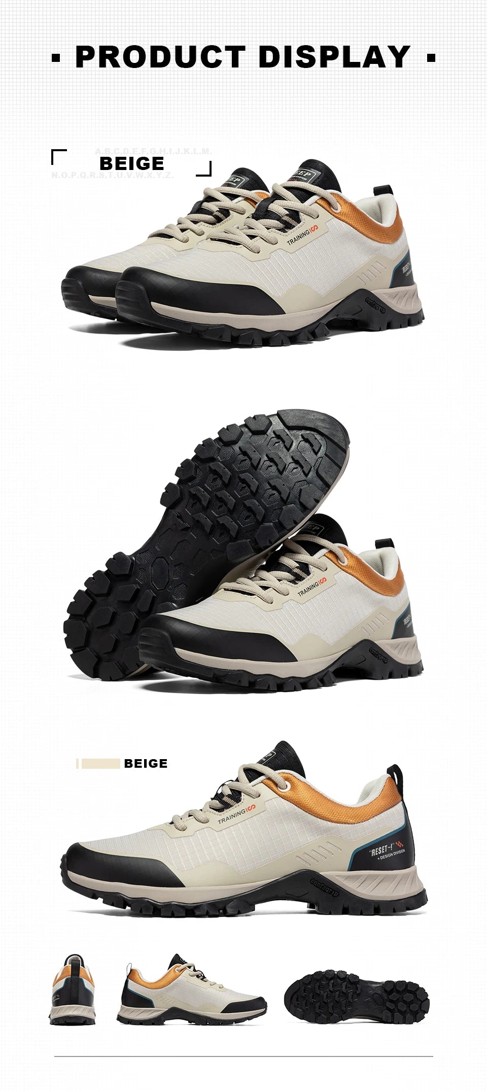 Baasploa Men Hiking Shoes New Outdoor Climbing Waterproof Non-slip Wear-resistant Sneakers Male Casual Lace-Up Walking Shoes ﻿