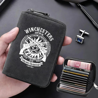 Supernatural Multifunctional Card Bag 11 Cards Slot Credit Card Holder Anti Demagnetization Wallets Cover Zipper Wallet for Men