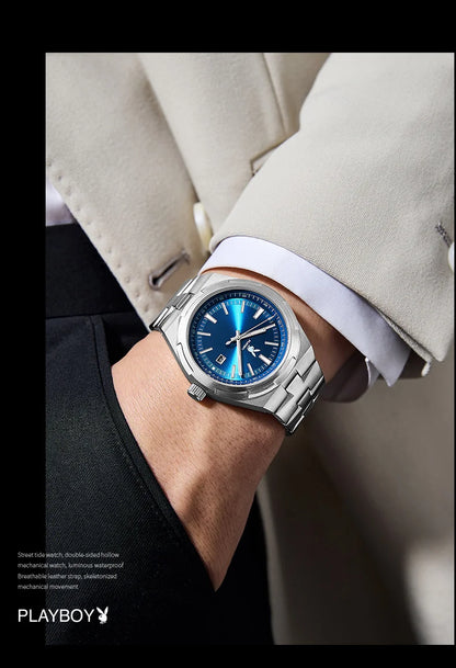 PLAYBOY 3112 Brand original authentic stainless steel strap luminous function calendar display men's quartz watch