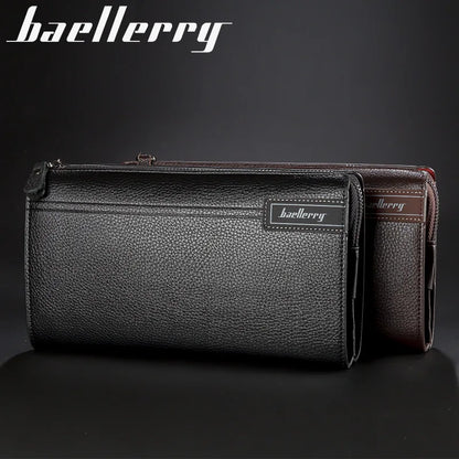 Baellerry Large Capacity Phone Pocket New Men Wallets Handbag Brand Card Holder Zipper Male Wallets Passport Case Men's Purses