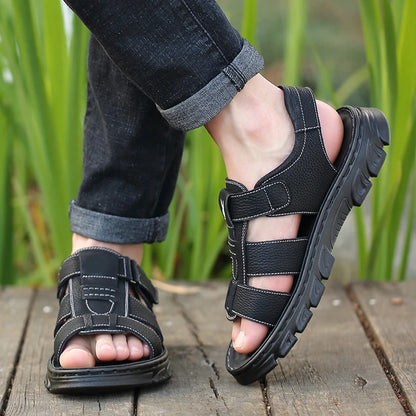 Men's Casual Outdoor Sandals with Adjustable Straps and Non-Slip Sole for Summer Beach Walks, Hiking Trails, and Daily Wear, Per