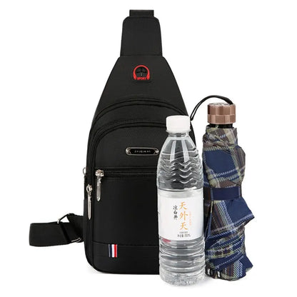 Black Grey Brown Men Messenger Bags New Rectangle Oxford Cloth Men Crossbody Bag USB Charge Shoulder Bag Male 3 Zipper Bag