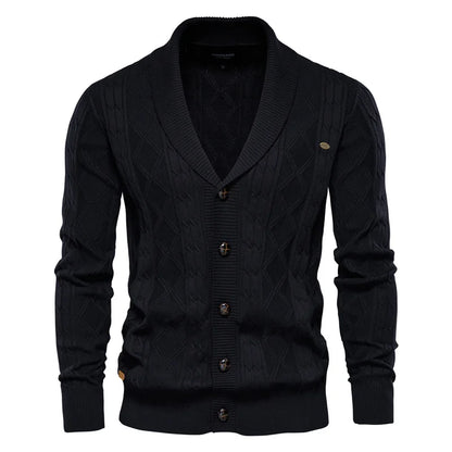 Men Cardigan Casual V-Neck Long Sleeve Sweater Men Coat
