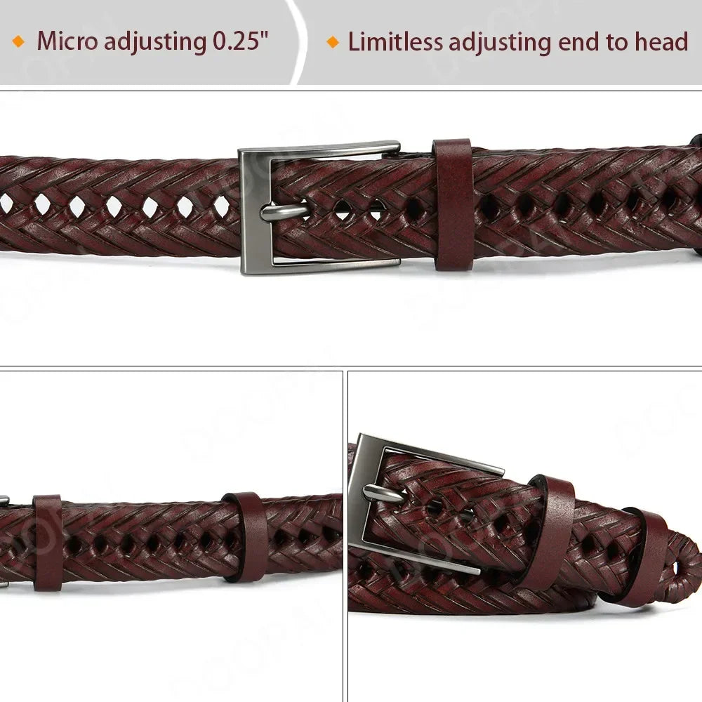 High Quality Genuine Leather Men Belts LONG Large Pin Buckle Metal Automatic Buckle High Quality Casual for Jeans Women Strap