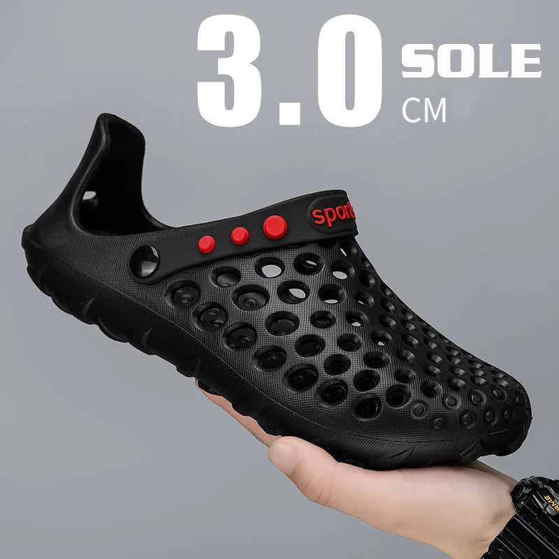 Summer Shoes Men Clogs Eva Slippers Men Flat Sandals Breathable Hole Shoes Men Beach Home Leisure Slides Men Summer Shoes