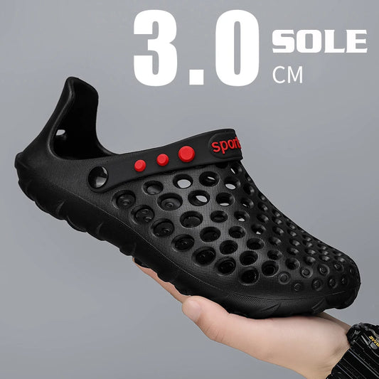 Summer Shoes Men Clogs Eva Slippers Men Flat Sandals Breathable Hole Shoes Men Beach Home Leisure Slides Men Summer Shoes