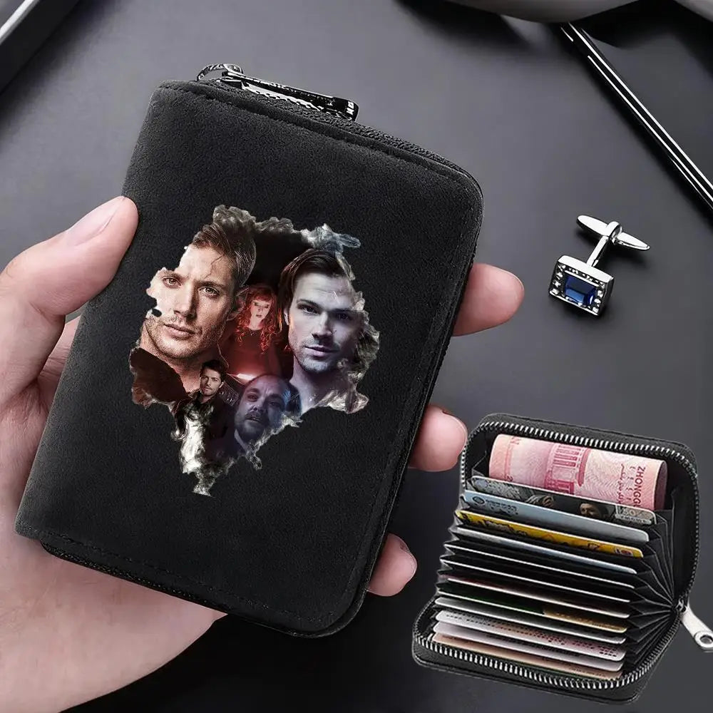 Supernatural Multifunctional Card Bag 11 Cards Slot Credit Card Holder Anti Demagnetization Wallets Cover Zipper Wallet for Men