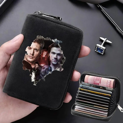 Supernatural Multifunctional Card Bag 11 Cards Slot Credit Card Holder Anti Demagnetization Wallets Cover Zipper Wallet for Men
