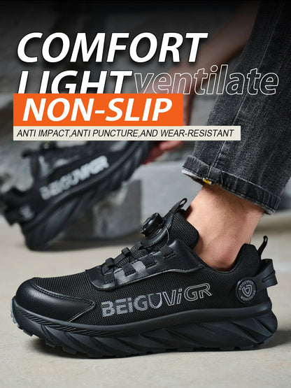 Rubber-Padded Anti-Slip, Impact-Resistant, Puncture-Resistant Safety Shoes