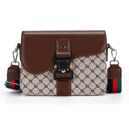 Luxury Plaid Crossbody Bags Men Fashion Buckle Flap Men's Crossbody Bag Casual Shoulder Bag Male Waterproof Business Sling Bags