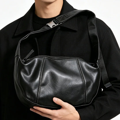 2026 New Fashion Men Crossbody Bag Soft Leather Hobos For Men Dumpling Crossbody Bags Luxury Brand Design Shoulder Bags Totes