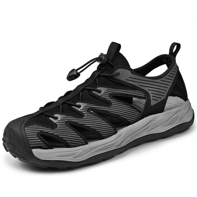 Water-wading quick-drying Baotou Sandals for men 2026 new summer soft soles wearing lightweight non-slip beach shoes for men 46